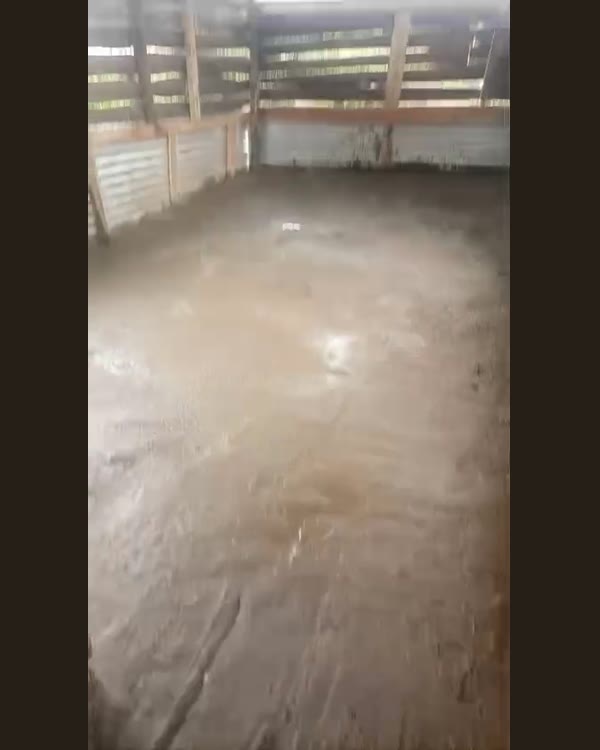 Concrete laid — The floor