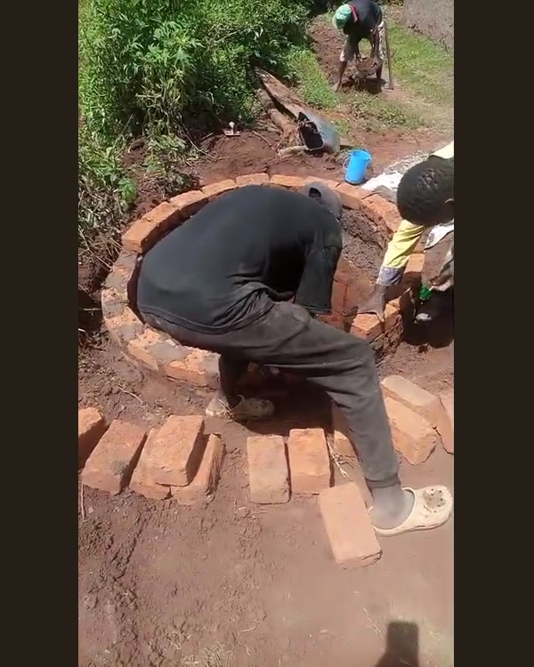 A brick surround — The well